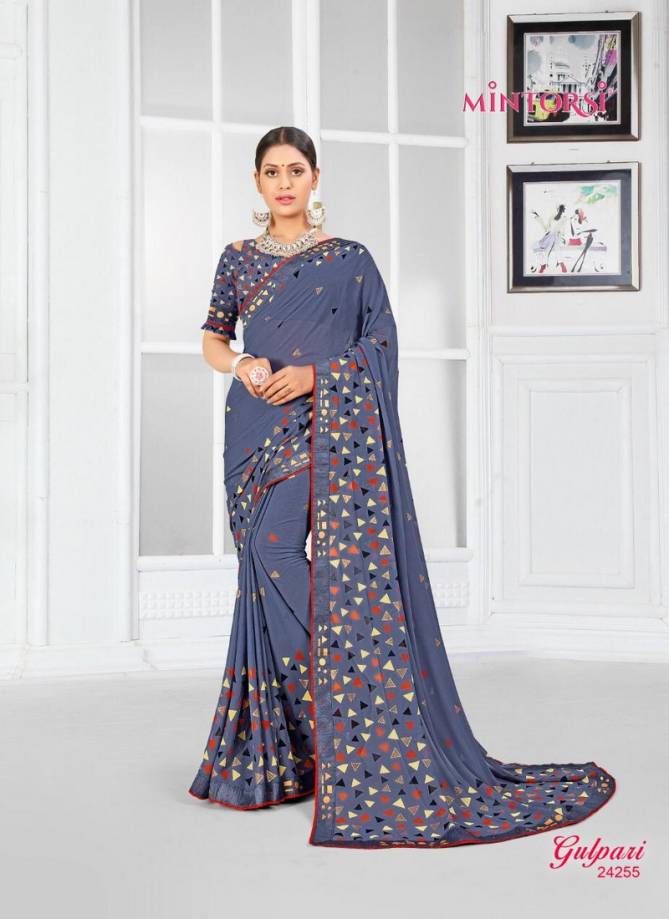 MINTORSI GULPARI Latest Fancy Designer Festive Wear Weightless With Exclusive Mill Foil And Hand Table Border Saree Collection